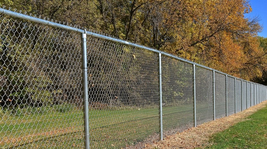 stretched chain link fence